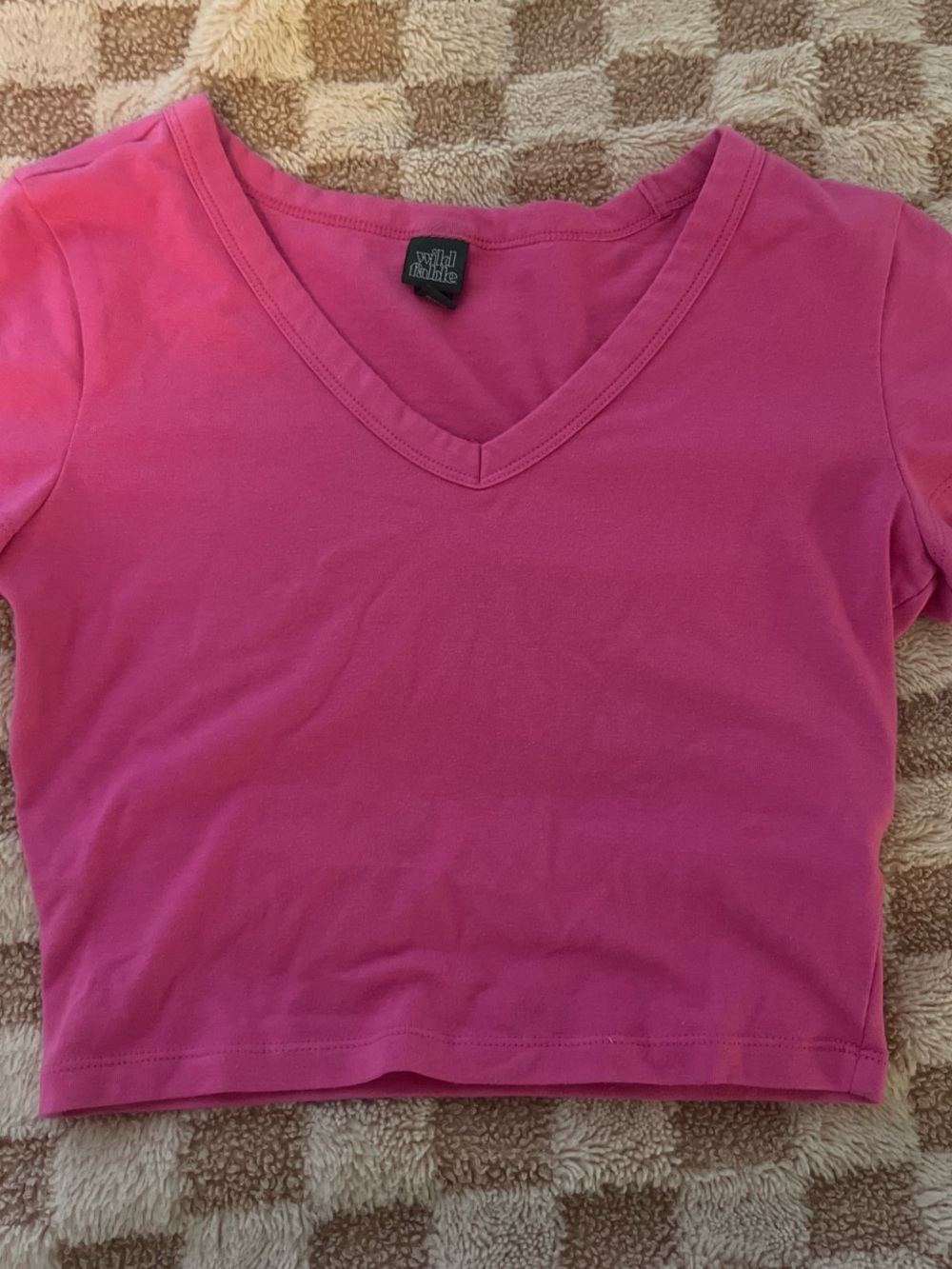 wild fable Hot Pink V-Neck Crop Top